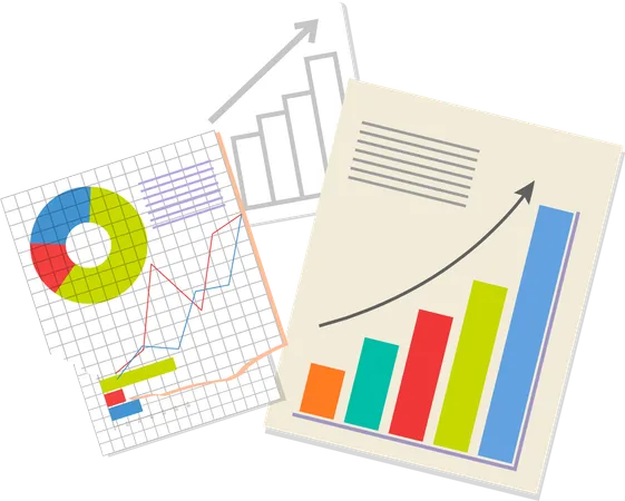 Analytik vor hellblauem Hintergrund  Illustration