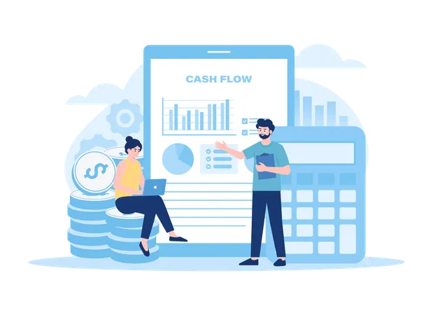 Analyze Cash Flow Trending Concept Flat Illustration Illustration
