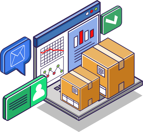 Analyze goods before shipping  Illustration