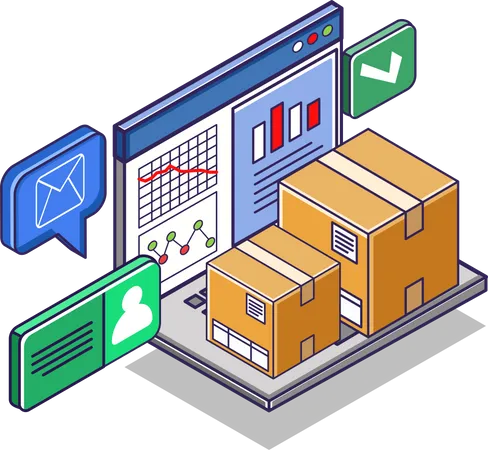 Analyze goods before shipping  Illustration