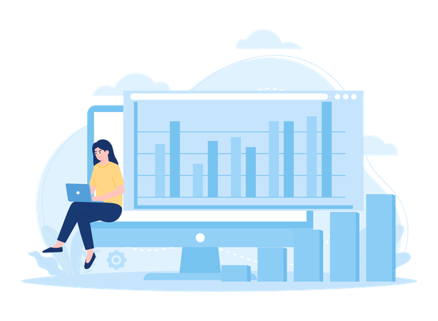 Analyze graphic statistics  Illustration