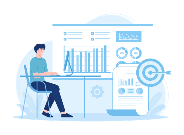 Analyze graphic statistics  Illustration