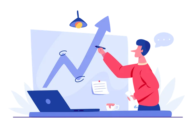 Analyze growth graph  Illustration