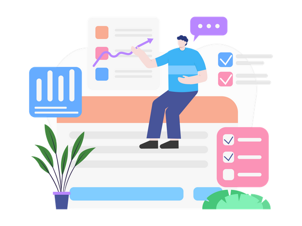 Analyze growth graph  Illustration