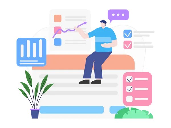 Analyze growth graph  Illustration