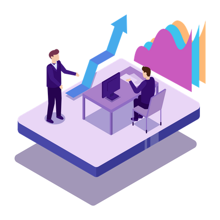 Analyze growth graph  Illustration