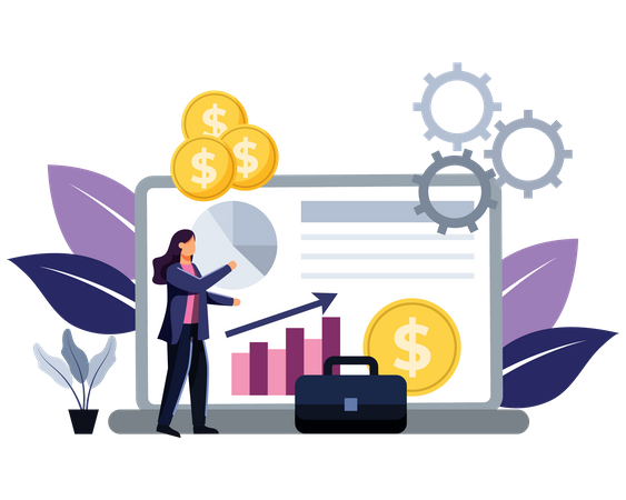 Analyze growth graph  Illustration