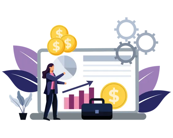 Analyze growth graph  Illustration