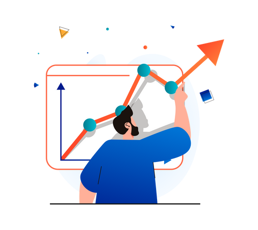 Analyze growth graph  Illustration