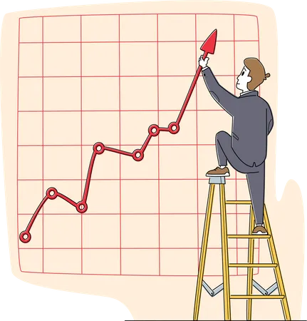 Analyze growth graph  Illustration