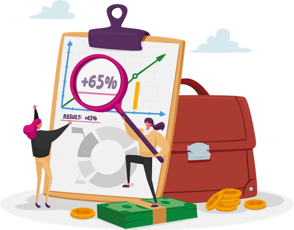 Analyze growth graph  Illustration