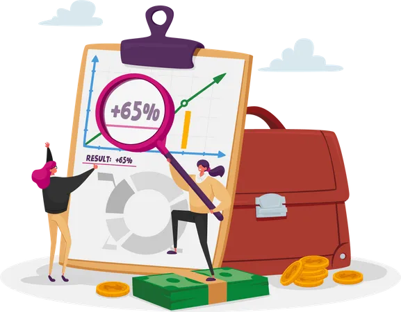 Analyze growth graph  Illustration