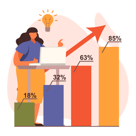 Analyze growth graph  Illustration