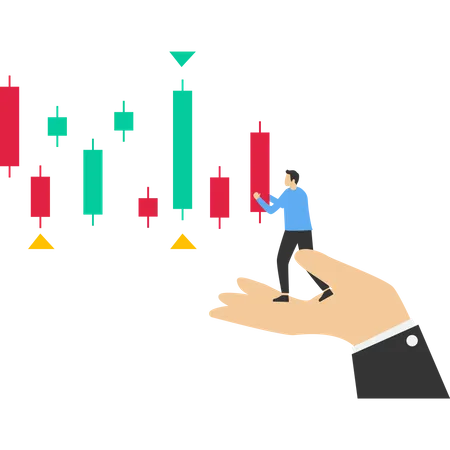 Concept Of Buying Stock Analyze Stock Trading People Placing Stock Trading Charts On Long Hands With The Help Of Hands Business Flat Concept Vector Illustration Illustration