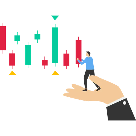 Analyze stock growth  Illustration