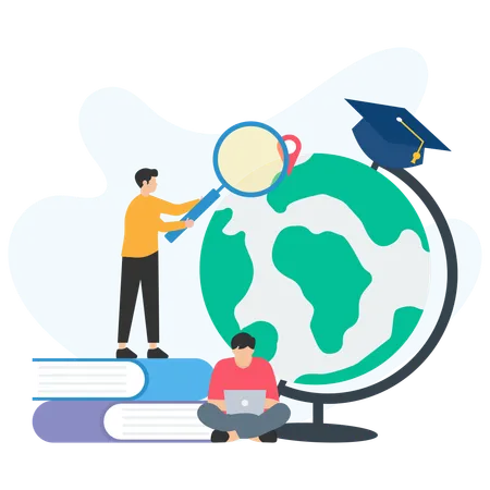 Analyze world education  Illustration