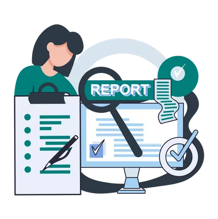Analyzing business report  Illustration
