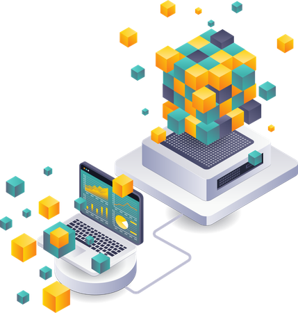 Analyzing Data Trends in Blockchain Technology Development  Illustration