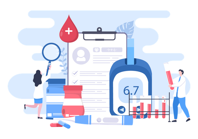 Analyzing diabetic patient report  Illustration