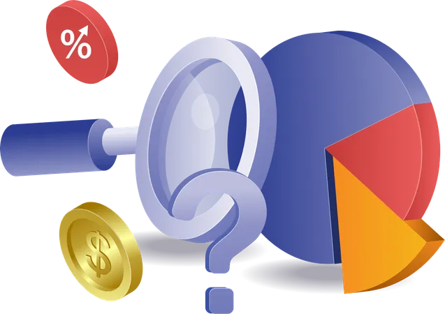 Analyzing pie chart percentages  Illustration