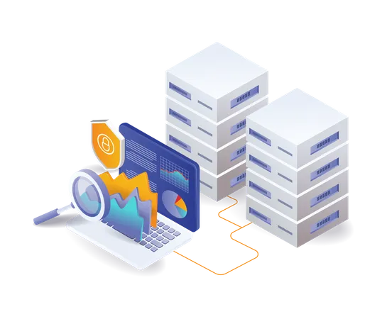 Analyzing server center data  Illustration