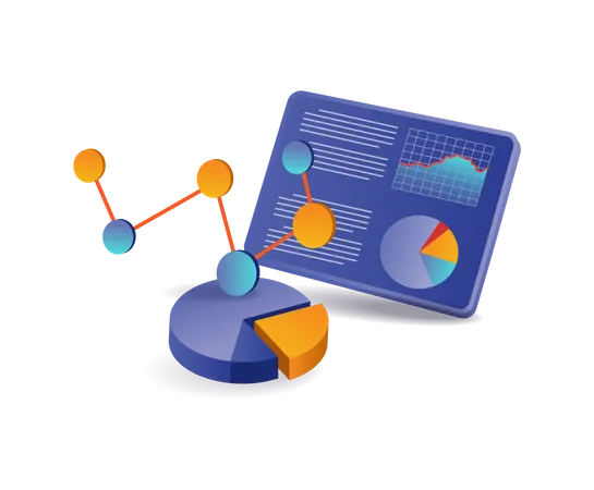 Analyzing technology business data  Illustration