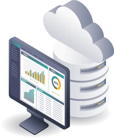 Analyzing the performance process of cloud server computers  Illustration