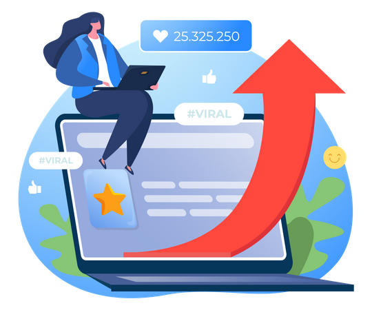 Analyzing viral content on social media  Illustration