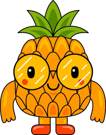 Mascotte d'ananas  Illustration