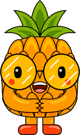 Personnage mascotte d'ananas  Illustration