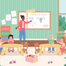 kindergarten daily routine illustration free download