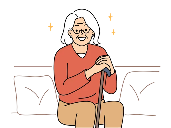 Anciana feliz  Ilustración