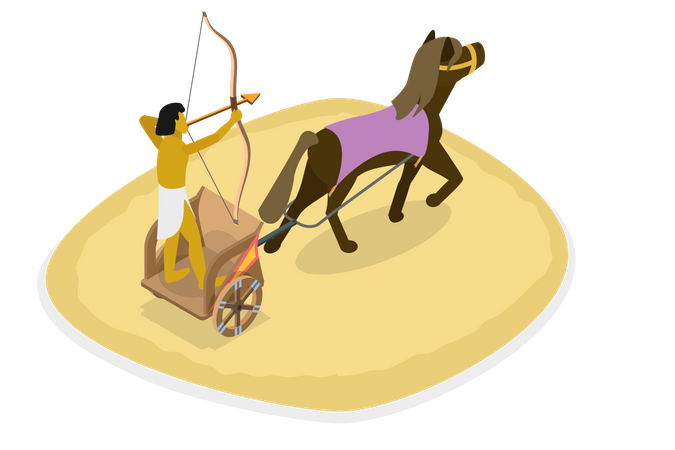 Ancient archer riding horse  Illustration