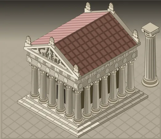 Ancient Building Architecture Illustration