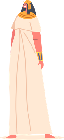 Ancient Egyptian Woman Wear Long Linen Dress  Illustration