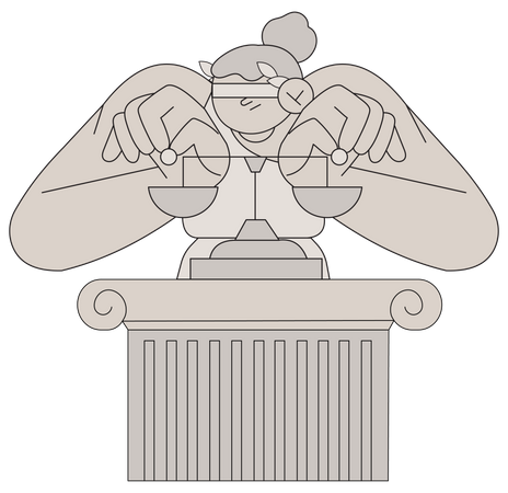 Ancient Greek goddess statue Illustration