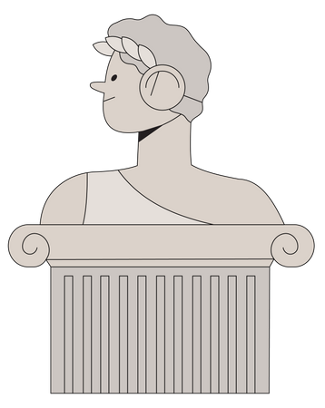 Ancient Greek statue of god  Illustration