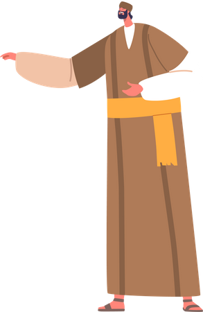 Ancient Israelite Male Character Wear Long Robe  イラスト