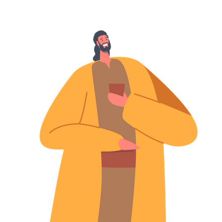 Ancient israelite male character wear traditional apparel  イラスト