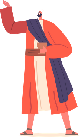 Ancient Israelite Male Holds Wine Cup  イラスト