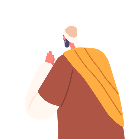 Ancient Israelite Man Pray With Reverence And Devotion Expressing Spiritual Connection  イラスト