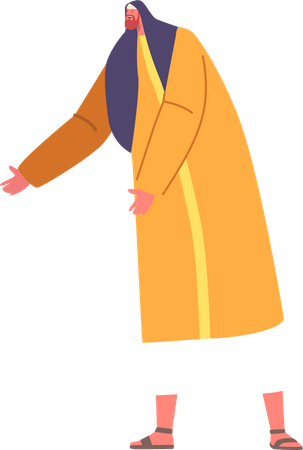Ancient Israelite Man Stands Tall  Illustration