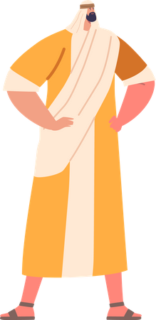 Ancient Israelite Man With Beard Wear Traditional Clothing  Illustration