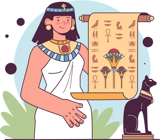 Ancient language and writing development  Illustration