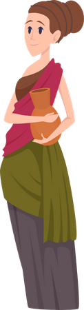 Ancient roman female beggar Illustration