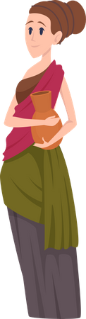 Ancient roman female beggar  Illustration