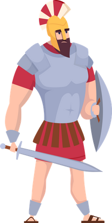 Ancient rome battle fighter  Illustration