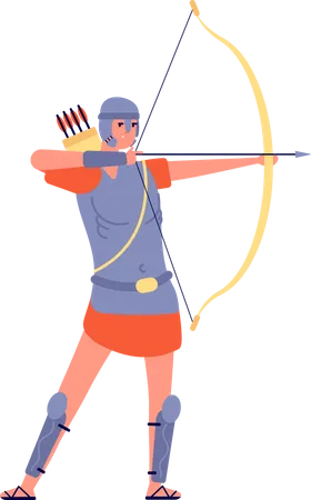 Ancient rome bowmaster Illustration