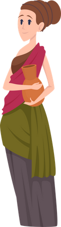 Ancient rome peasant lady  Illustration