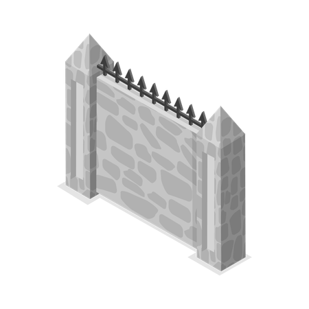 Ancient style stone wall  Illustration